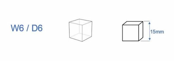 6-seitiger Würfel W6 transparent klar Hexaeder 