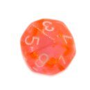 10-Seitiger W&uuml;rfel Transparent Orange Pink mit Zahlen 0-9