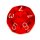 10-Seitiger W&uuml;rfel Transparent Rot mit Zahlen 0-9