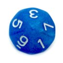 10-Seitiger W&uuml;rfel Glitzer Blau mit Zahlen 0-9