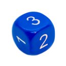 5er Set W6 W&uuml;rfel runde Ecken Blau Zahlen 1-6