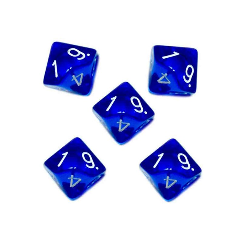 10er-Set Acryl 10-seitig Würfel Spielwürfel D10 blau 