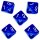 5er Set 10-Seitige W&uuml;rfel Transparent-Blau Zahlen 1-10