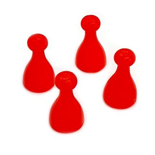 4 P&ouml;ppel / Spielfiguren aus Kunststoff Rot