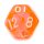 12-Seitige W&uuml;rfel Transparent-Orange Zahlen 1-12