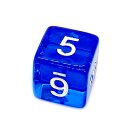 W&uuml;rfel-Set 4 Transparent-Blau Set Zahlen Gerade...
