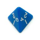 4-Seitige Blaue W&uuml;rfel wei&szlig;e Zahlen W4 Spielew&uuml;rfel