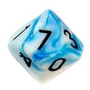 10-Seitige W&uuml;rfel 2 Farbig Blau-Wei&szlig; W10 Zahlen 0-9
