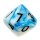 10-Seitige W&uuml;rfel 2-Farbig Blau-Wei&szlig; W10 Zahlen 0-9
