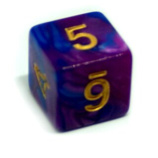 6 Seitige 2-Farbige W&uuml;rfel Blau-Violett Sonderw&uuml;rfel