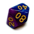 10 Seitige 2-Farbige W&uuml;rfel 00-90 in Blau-Violett
