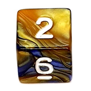 2-Farbige Würfel im 7er Set 4Seitig bis 20Seitig mit Ziffern Goldfarben o Weiß 