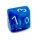 10-seitiger W&uuml;rfel Blau-Glitter Trapezoeder - W10 - 0-9