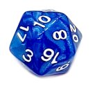 Perlmutt-Blaue 20-Seitige W&uuml;rfe mit Zahlen 1-20 W20
