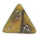 4-Seitige Glitzer-Gold W&uuml;rfel silber Eck-Zahlen W4 D4