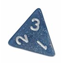 4-Seitige Glitzer-Blau W&uuml;rfel silber Eck-Zahlen W4 D4