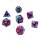 7er W&uuml;rfelset 4-20 Seitig 2-Farbig T&uuml;rkis-Violett