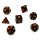 7er W&uuml;rfelset 4-20 Seitig 2Farbig Bordeauxrot-Schwarz mit gold Ziffern