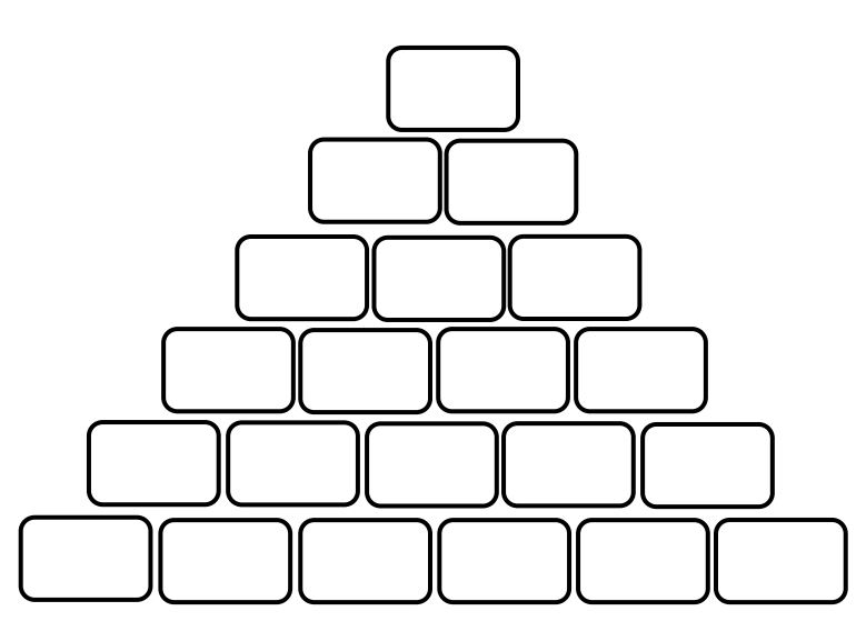 6er Blanko-Pyramide schwarze Rahmen